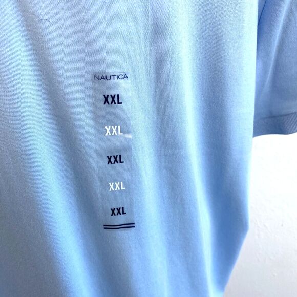 Nautica Mens Polo Shirt XXL Light Blue Knit Short Sleeves Golf Sports Casual - Picture 4 of 11